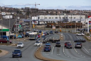 A photo of traffic at an intersection in Dartmouth