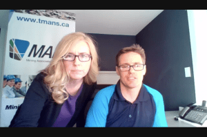 A screenshot of Sarah and Sean Kirby who hosted a virtual event from the Mining Association of Nova Scotia.